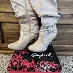 Vintage taupe slouch boot